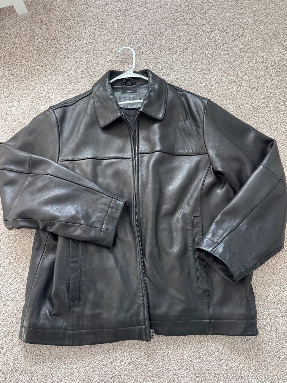 Liz Claiborne Black Leather Zip Jacket